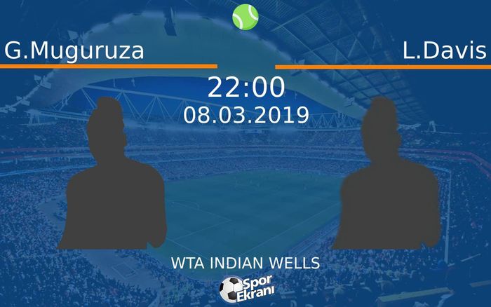 08 Mart 2019 G.Muguruza vs L.Davis maçı Hangi Kanalda Saat Kaçta Yayınlanacak?