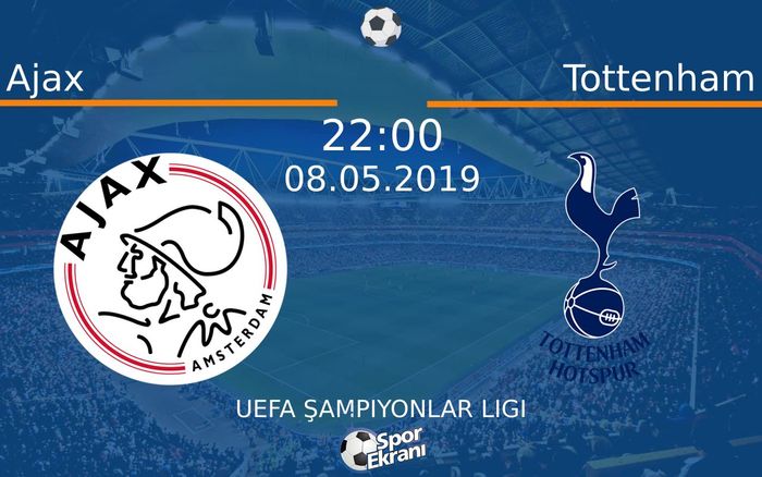 08 Mayıs 2019 Ajax vs Tottenham maçı Hangi Kanalda Saat Kaçta Yayınlanacak?