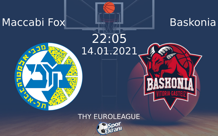 14 Ocak 2021 Maccabi Fox vs Baskonia maçı Hangi Kanalda Saat Kaçta Yayınlanacak? 14 Ocak 2021 Maccabi Fox vs Baskonia maçı Hangi Kanalda Saat Kaçta Yayınlanacak?