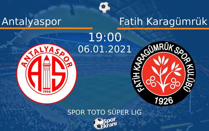 06 Ocak 2021 Antalyaspor vs Fatih Karagümrük maçı Hangi Kanalda Saat Kaçta Yayınlanacak? 06 Ocak 2021 Antalyaspor vs Fatih Karagümrük maçı Hangi Kanalda Saat Kaçta Yayınlanacak?