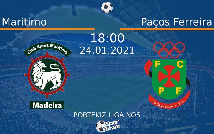 24 Ocak 2021 Maritimo vs Paços Ferreira maçı Hangi Kanalda Saat Kaçta Yayınlanacak? 24 Ocak 2021 Maritimo vs Paços Ferreira maçı Hangi Kanalda Saat Kaçta Yayınlanacak?