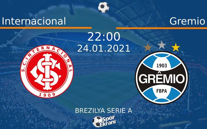 24 Ocak 2021 Internacional vs Gremio maçı Hangi Kanalda Saat Kaçta Yayınlanacak? 24 Ocak 2021 Internacional vs Gremio maçı Hangi Kanalda Saat Kaçta Yayınlanacak?