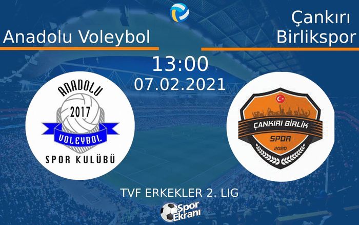 07 Şubat 2021 Anadolu Voleybol vs Çankırı Birlikspor maçı Hangi Kanalda Saat Kaçta Yayınlanacak? 07 Şubat 2021 Anadolu Voleybol vs Çankırı Birlikspor maçı Hangi Kanalda Saat Kaçta Yayınlanacak?