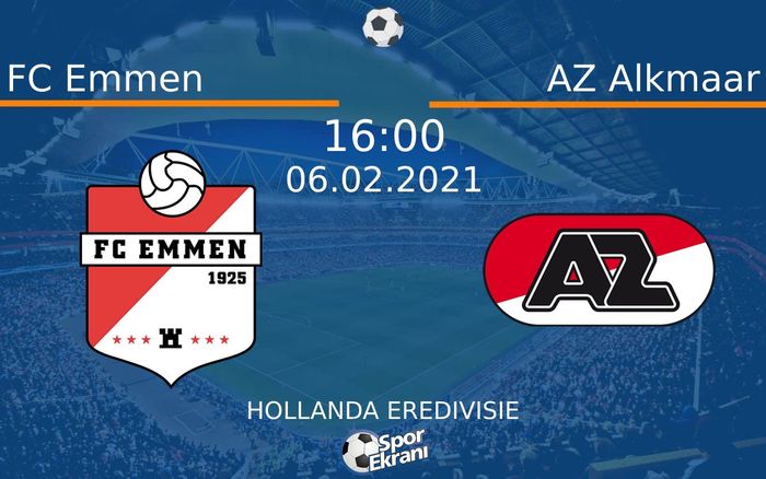 06 Şubat 2021 FC Emmen vs AZ Alkmaar maçı Hangi Kanalda Saat Kaçta Yayınlanacak? 06 Şubat 2021 FC Emmen vs AZ Alkmaar maçı Hangi Kanalda Saat Kaçta Yayınlanacak?