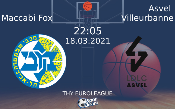 18 Mart 2021 Maccabi Fox vs Asvel Villeurbanne maçı Hangi Kanalda Saat Kaçta Yayınlanacak?