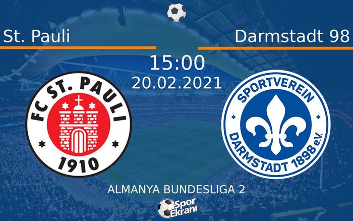 20 Şubat 2021 St. Pauli vs Darmstadt 98 maçı Hangi Kanalda Saat Kaçta Yayınlanacak? 20 Şubat 2021 St. Pauli vs Darmstadt 98 maçı Hangi Kanalda Saat Kaçta Yayınlanacak?