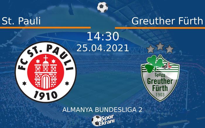 25 Nisan 2021 St. Pauli vs Greuther Fürth maçı Hangi Kanalda Saat Kaçta Yayınlanacak? 25 Nisan 2021 St. Pauli vs Greuther Fürth maçı Hangi Kanalda Saat Kaçta Yayınlanacak?