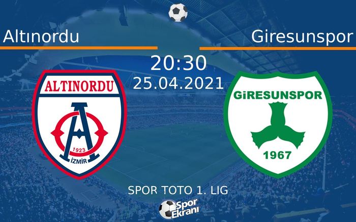 25 Nisan 2021 Altınordu vs Giresunspor maçı Hangi Kanalda Saat Kaçta Yayınlanacak? 25 Nisan 2021 Altınordu vs Giresunspor maçı Hangi Kanalda Saat Kaçta Yayınlanacak?