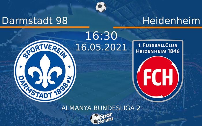 16 Mayıs 2021 Darmstadt 98 vs Heidenheim maçı Hangi Kanalda Saat Kaçta Yayınlanacak? 16 Mayıs 2021 Darmstadt 98 vs Heidenheim maçı Hangi Kanalda Saat Kaçta Yayınlanacak?