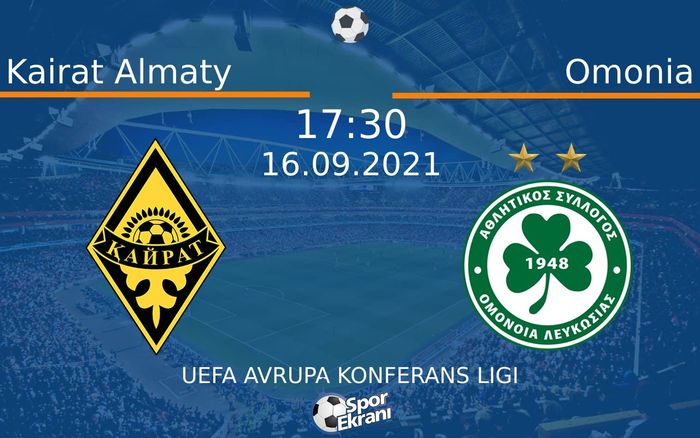 16 Eylül 2021 Kairat Almaty vs Omonia maçı Hangi Kanalda Saat Kaçta Yayınlanacak? 16 Eylül 2021 Kairat Almaty vs Omonia maçı Hangi Kanalda Saat Kaçta Yayınlanacak?