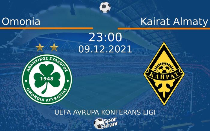 09 Aralık 2021 Omonia vs Kairat Almaty maçı Hangi Kanalda Saat Kaçta Yayınlanacak? 09 Aralık 2021 Omonia vs Kairat Almaty maçı Hangi Kanalda Saat Kaçta Yayınlanacak?