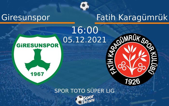 05 Aralık 2021 Giresunspor vs Fatih Karagümrük maçı Hangi Kanalda Saat Kaçta Yayınlanacak? 05 Aralık 2021 Giresunspor vs Fatih Karagümrük maçı Hangi Kanalda Saat Kaçta Yayınlanacak?
