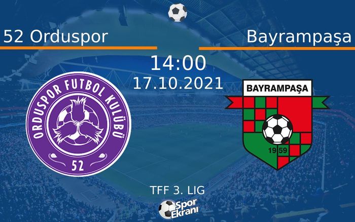 17 Ekim 2021 52 Orduspor vs Bayrampaşa maçı Hangi Kanalda Saat Kaçta Yayınlanacak? 17 Ekim 2021 52 Orduspor vs Bayrampaşa maçı Hangi Kanalda Saat Kaçta Yayınlanacak?