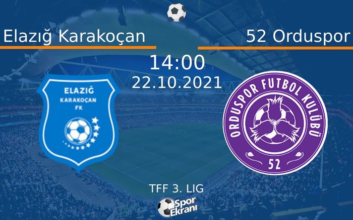 22 Ekim 2021 Elazığ Karakoçan vs 52 Orduspor maçı Hangi Kanalda Saat Kaçta Yayınlanacak? 22 Ekim 2021 Elazığ Karakoçan vs 52 Orduspor maçı Hangi Kanalda Saat Kaçta Yayınlanacak?