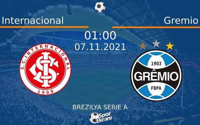 07 Kasım 2021 Internacional vs Gremio maçı Hangi Kanalda Saat Kaçta Yayınlanacak? 07 Kasım 2021 Internacional vs Gremio maçı Hangi Kanalda Saat Kaçta Yayınlanacak?