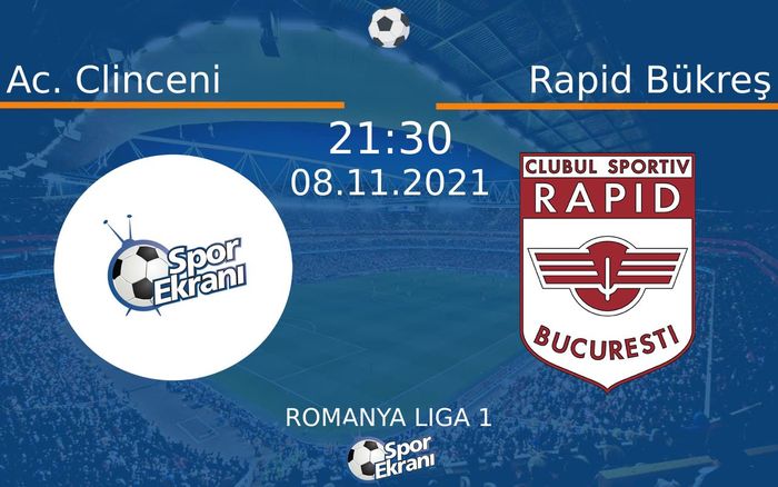 08 Kasım 2021 Ac. Clinceni vs Rapid Bükreş maçı Hangi Kanalda Saat Kaçta Yayınlanacak? 08 Kasım 2021 Ac. Clinceni vs Rapid Bükreş maçı Hangi Kanalda Saat Kaçta Yayınlanacak?