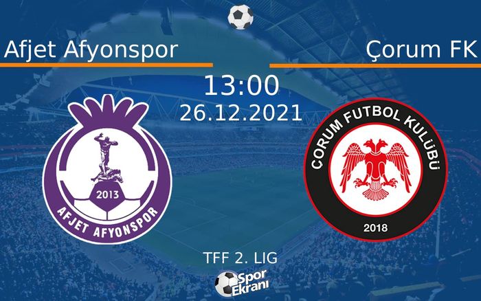 26 Aralık 2021 Afjet Afyonspor vs Çorum FK maçı Hangi Kanalda Saat Kaçta Yayınlanacak? 26 Aralık 2021 Afjet Afyonspor vs Çorum FK maçı Hangi Kanalda Saat Kaçta Yayınlanacak?