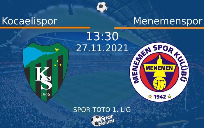 27 Kasım 2021 Kocaelispor vs Menemenspor maçı Hangi Kanalda Saat Kaçta Yayınlanacak? 27 Kasım 2021 Kocaelispor vs Menemenspor maçı Hangi Kanalda Saat Kaçta Yayınlanacak?
