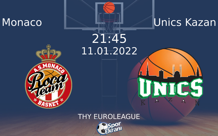 11 Ocak 2022 Monaco vs Unics Kazan maçı Hangi Kanalda Saat Kaçta Yayınlanacak? 11 Ocak 2022 Monaco vs Unics Kazan maçı Hangi Kanalda Saat Kaçta Yayınlanacak?