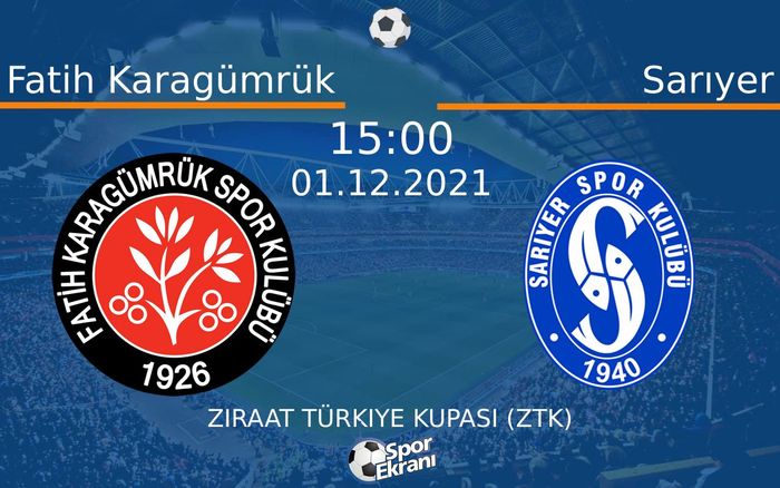 01 Aralık 2021 Fatih Karagümrük vs Sarıyer maçı Hangi Kanalda Saat Kaçta Yayınlanacak? 01 Aralık 2021 Fatih Karagümrük vs Sarıyer maçı Hangi Kanalda Saat Kaçta Yayınlanacak?