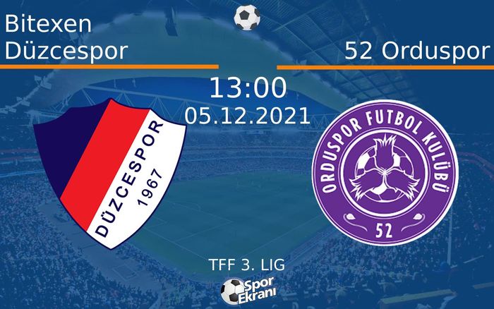 05 Aralık 2021 Bitexen Düzcespor vs 52 Orduspor maçı Hangi Kanalda Saat Kaçta Yayınlanacak? 05 Aralık 2021 Bitexen Düzcespor vs 52 Orduspor maçı Hangi Kanalda Saat Kaçta Yayınlanacak?