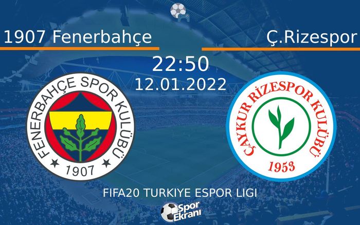 12 Ocak 2022 1907 Fenerbahçe vs Ç.Rizespor maçı Hangi Kanalda Saat Kaçta Yayınlanacak? 12 Ocak 2022 1907 Fenerbahçe vs Ç.Rizespor maçı Hangi Kanalda Saat Kaçta Yayınlanacak?