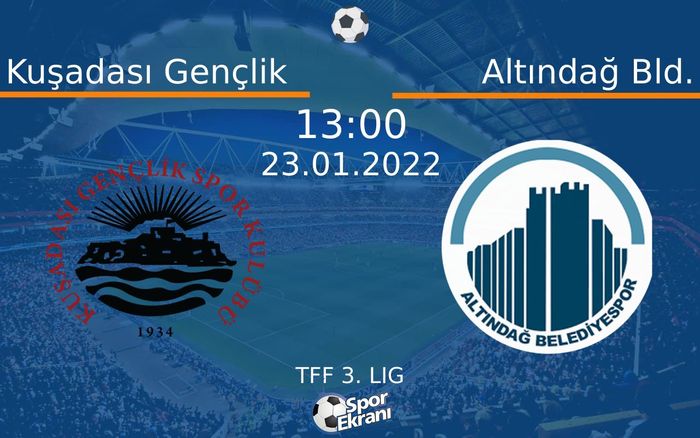 23 Ocak 2022 Kuşadası Gençlik vs Altındağ Bld. maçı Hangi Kanalda Saat Kaçta Yayınlanacak? 23 Ocak 2022 Kuşadası Gençlik vs Altındağ Bld. maçı Hangi Kanalda Saat Kaçta Yayınlanacak?