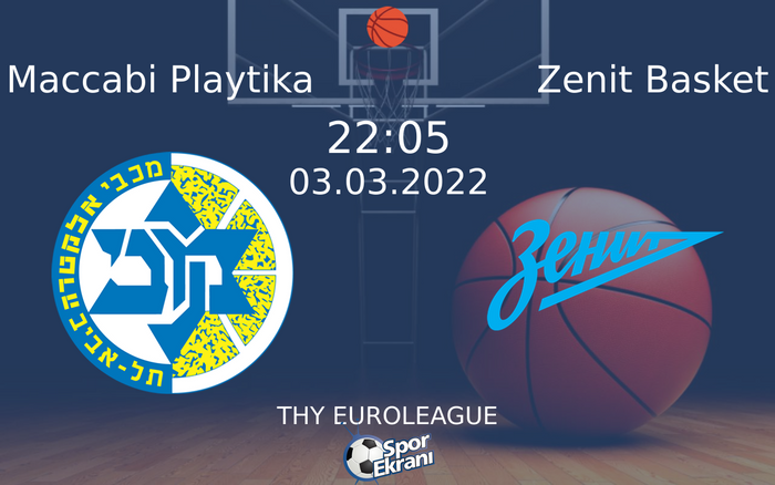 03 Mart 2022 Maccabi Playtika vs Zenit Basket maçı Hangi Kanalda Saat Kaçta Yayınlanacak?
