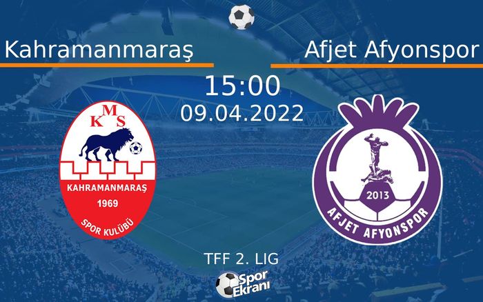 09 Nisan 2022 Kahramanmaraş vs Afjet Afyonspor maçı Hangi Kanalda Saat Kaçta Yayınlanacak? 09 Nisan 2022 Kahramanmaraş vs Afjet Afyonspor maçı Hangi Kanalda Saat Kaçta Yayınlanacak?