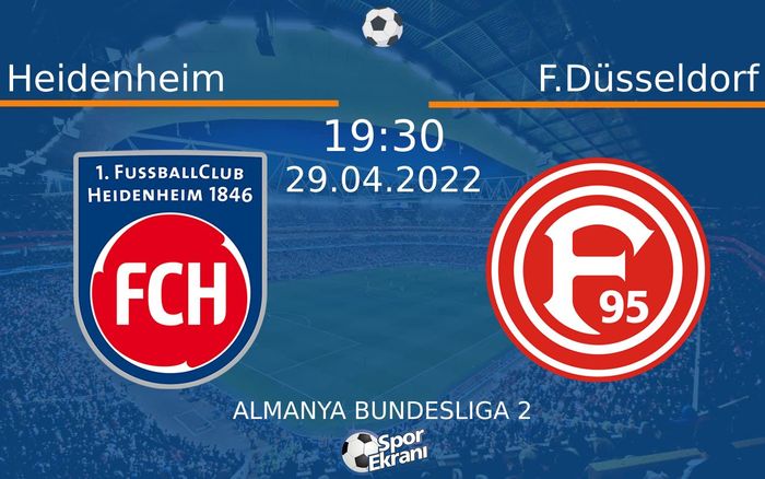 29 Nisan 2022 Heidenheim vs F.Düsseldorf maçı Hangi Kanalda Saat Kaçta Yayınlanacak? 29 Nisan 2022 Heidenheim vs F.Düsseldorf maçı Hangi Kanalda Saat Kaçta Yayınlanacak?