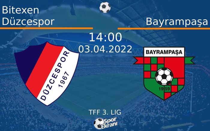 03 Nisan 2022 Bitexen Düzcespor vs Bayrampaşa maçı Hangi Kanalda Saat Kaçta Yayınlanacak? 03 Nisan 2022 Bitexen Düzcespor vs Bayrampaşa maçı Hangi Kanalda Saat Kaçta Yayınlanacak?