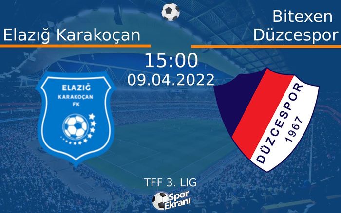 09 Nisan 2022 Elazığ Karakoçan vs Bitexen Düzcespor maçı Hangi Kanalda Saat Kaçta Yayınlanacak? 09 Nisan 2022 Elazığ Karakoçan vs Bitexen Düzcespor maçı Hangi Kanalda Saat Kaçta Yayınlanacak?