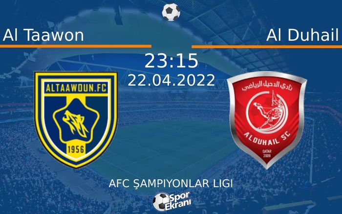 22 Nisan 2022 Al Taawon vs Al Duhail maçı Hangi Kanalda Saat Kaçta Yayınlanacak? 22 Nisan 2022 Al Taawon vs Al Duhail maçı Hangi Kanalda Saat Kaçta Yayınlanacak?