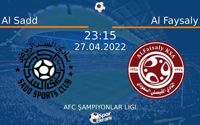 27 Nisan 2022 Al Sadd vs Al Faysaly maçı Hangi Kanalda Saat Kaçta Yayınlanacak? 27 Nisan 2022 Al Sadd vs Al Faysaly maçı Hangi Kanalda Saat Kaçta Yayınlanacak?