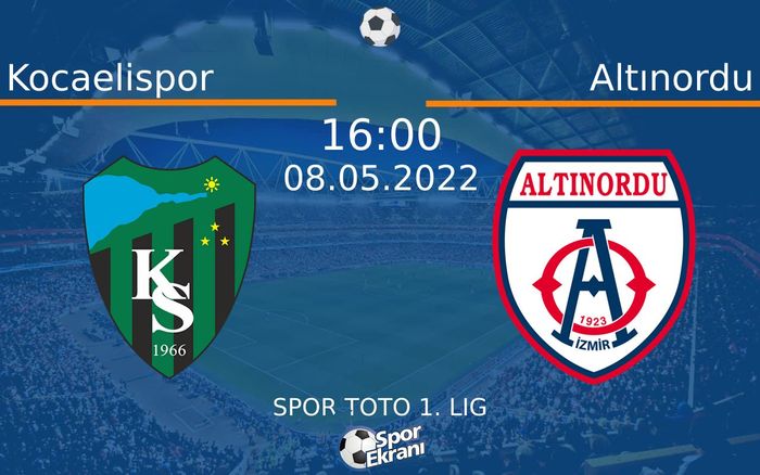 08 Mayıs 2022 Kocaelispor vs Altınordu maçı Hangi Kanalda Saat Kaçta Yayınlanacak? 08 Mayıs 2022 Kocaelispor vs Altınordu maçı Hangi Kanalda Saat Kaçta Yayınlanacak?