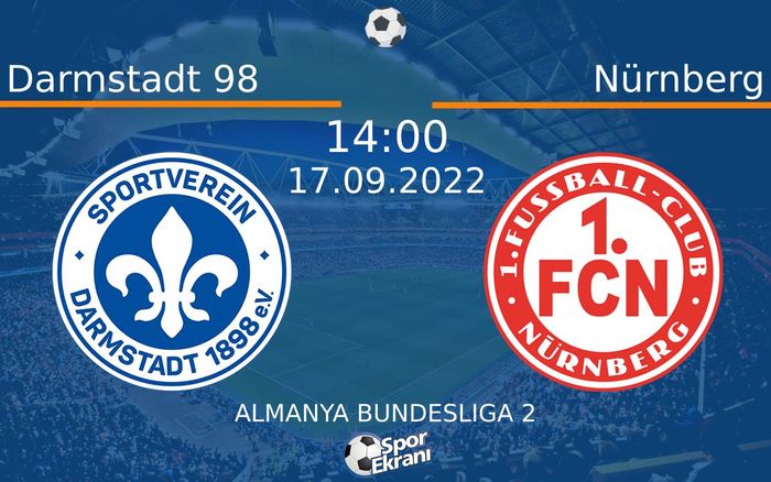 17 Eylül 2022 Darmstadt 98 vs Nürnberg maçı Hangi Kanalda Saat Kaçta Yayınlanacak? 17 Eylül 2022 Darmstadt 98 vs Nürnberg maçı Hangi Kanalda Saat Kaçta Yayınlanacak?