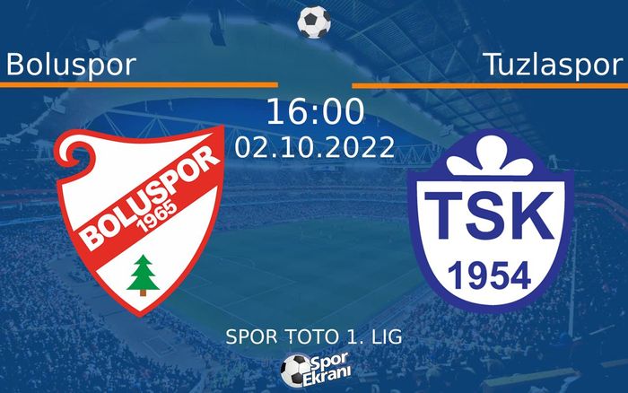 02 Ekim 2022 Boluspor vs Tuzlaspor maçı Hangi Kanalda Saat Kaçta Yayınlanacak? 02 Ekim 2022 Boluspor vs Tuzlaspor maçı Hangi Kanalda Saat Kaçta Yayınlanacak?