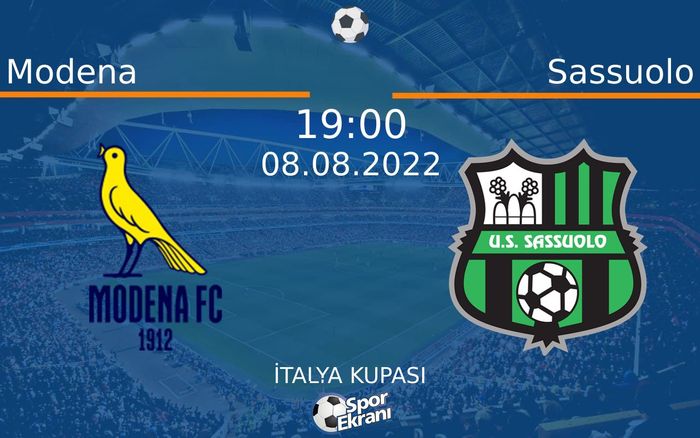 08 Ağustos 2022 Modena vs Sassuolo maçı Hangi Kanalda Saat Kaçta Yayınlanacak? 08 Ağustos 2022 Modena vs Sassuolo maçı Hangi Kanalda Saat Kaçta Yayınlanacak?
