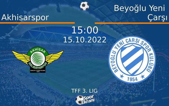 15 Ekim 2022 Akhisarspor vs Beyoğlu Yeni Çarşı maçı Hangi Kanalda Saat Kaçta Yayınlanacak? 15 Ekim 2022 Akhisarspor vs Beyoğlu Yeni Çarşı maçı Hangi Kanalda Saat Kaçta Yayınlanacak?