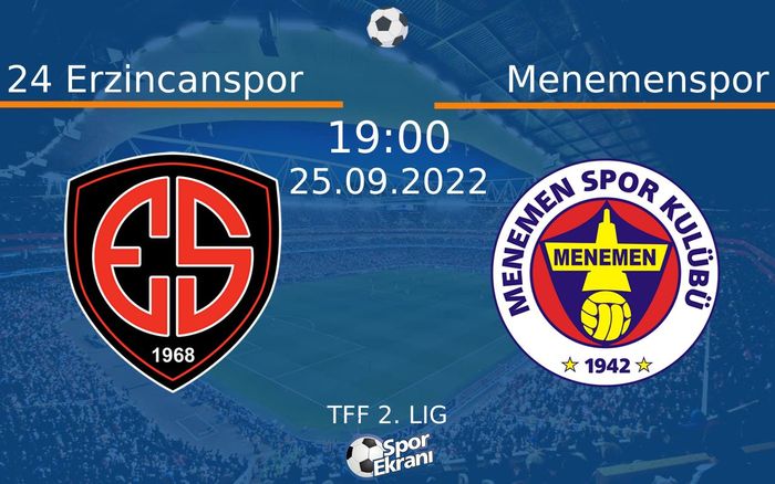 25 Eylül 2022 24 Erzincanspor vs Menemenspor maçı Hangi Kanalda Saat Kaçta Yayınlanacak? 25 Eylül 2022 24 Erzincanspor vs Menemenspor maçı Hangi Kanalda Saat Kaçta Yayınlanacak?