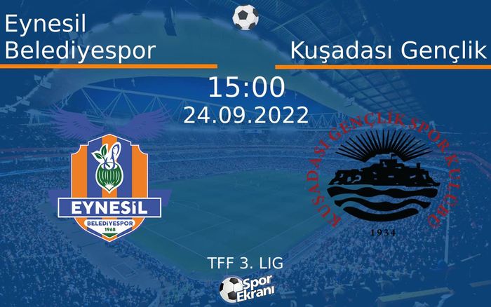 24 Eylül 2022 Eynesil Belediyespor vs Kuşadası Gençlik maçı Hangi Kanalda Saat Kaçta Yayınlanacak? 24 Eylül 2022 Eynesil Belediyespor vs Kuşadası Gençlik maçı Hangi Kanalda Saat Kaçta Yayınlanacak?