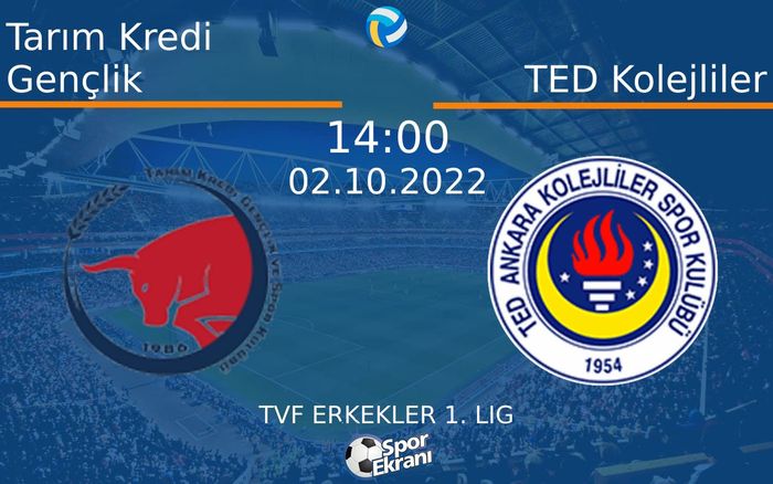 02 Ekim 2022 Tarım Kredi Gençlik vs TED Kolejliler maçı Hangi Kanalda Saat Kaçta Yayınlanacak? 02 Ekim 2022 Tarım Kredi Gençlik vs TED Kolejliler maçı Hangi Kanalda Saat Kaçta Yayınlanacak?