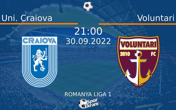 30 Eylül 2022 Uni. Craiova vs Voluntari maçı Hangi Kanalda Saat Kaçta Yayınlanacak? 30 Eylül 2022 Uni. Craiova vs Voluntari maçı Hangi Kanalda Saat Kaçta Yayınlanacak?