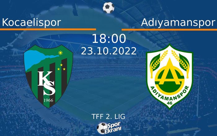 23 Ekim 2022 Kocaelispor vs Adıyamanspor maçı Hangi Kanalda Saat Kaçta Yayınlanacak? 23 Ekim 2022 Kocaelispor vs Adıyamanspor maçı Hangi Kanalda Saat Kaçta Yayınlanacak?