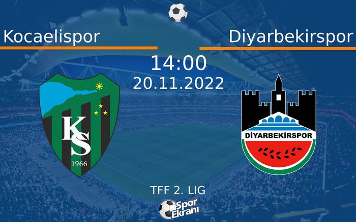 20 Kasım 2022 Kocaelispor vs Diyarbekirspor maçı Hangi Kanalda Saat Kaçta Yayınlanacak? 20 Kasım 2022 Kocaelispor vs Diyarbekirspor maçı Hangi Kanalda Saat Kaçta Yayınlanacak?