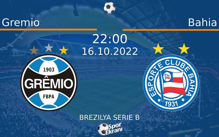 16 Ekim 2022 Gremio vs Bahia maçı Hangi Kanalda Saat Kaçta Yayınlanacak? 16 Ekim 2022 Gremio vs Bahia maçı Hangi Kanalda Saat Kaçta Yayınlanacak?