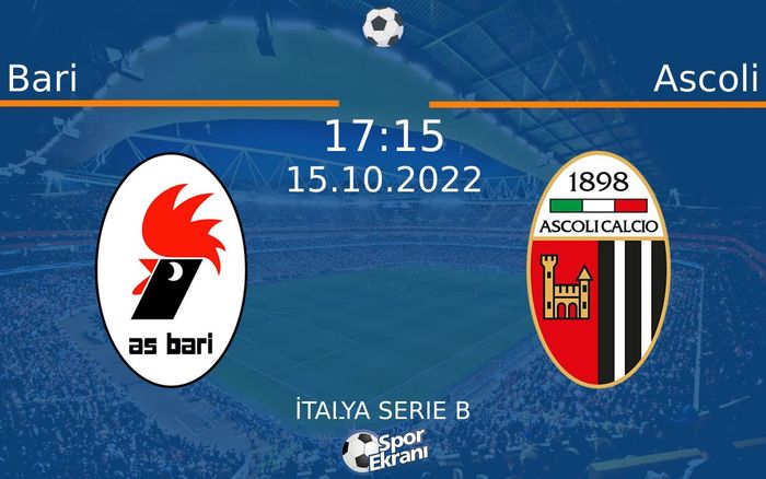 15 Ekim 2022 Bari vs Ascoli maçı Hangi Kanalda Saat Kaçta Yayınlanacak? 15 Ekim 2022 Bari vs Ascoli maçı Hangi Kanalda Saat Kaçta Yayınlanacak?