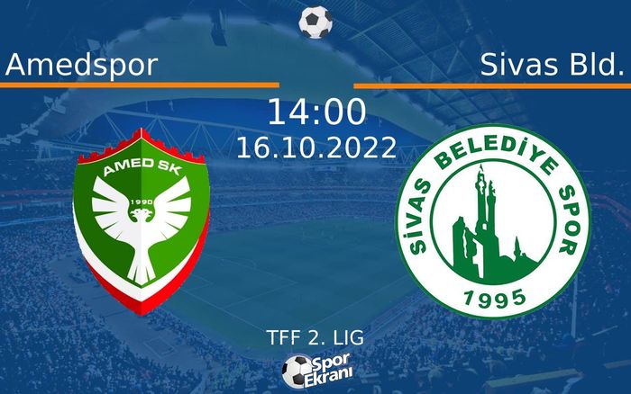 16 Ekim 2022 Amedspor vs Sivas Bld. maçı Hangi Kanalda Saat Kaçta Yayınlanacak? 16 Ekim 2022 Amedspor vs Sivas Bld. maçı Hangi Kanalda Saat Kaçta Yayınlanacak?