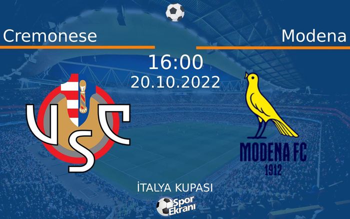 20 Ekim 2022 Cremonese vs Modena maçı Hangi Kanalda Saat Kaçta Yayınlanacak? 20 Ekim 2022 Cremonese vs Modena maçı Hangi Kanalda Saat Kaçta Yayınlanacak?