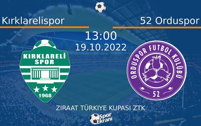 19 Ekim 2022 Kırklarelispor vs 52 Orduspor maçı Hangi Kanalda Saat Kaçta Yayınlanacak? 19 Ekim 2022 Kırklarelispor vs 52 Orduspor maçı Hangi Kanalda Saat Kaçta Yayınlanacak?